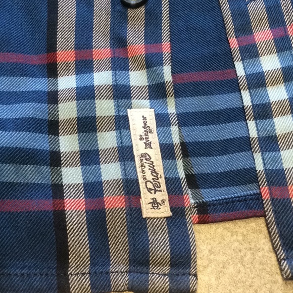 Penguin by Munsingwear Blue Button Down Plaid -L - Picture 4 of 16